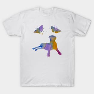 Doberman Art, Colorful Butterflies T-Shirt